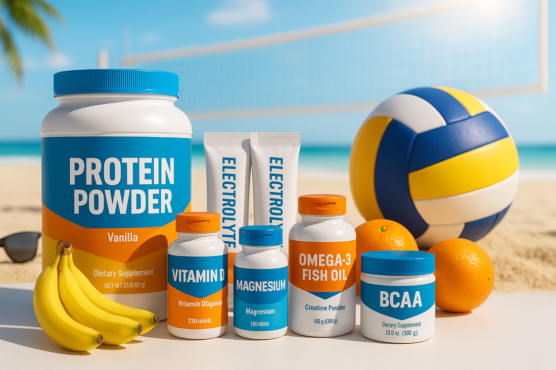 Grafica JHP sui migliori integratori alimentari per i giocatori di beach volley